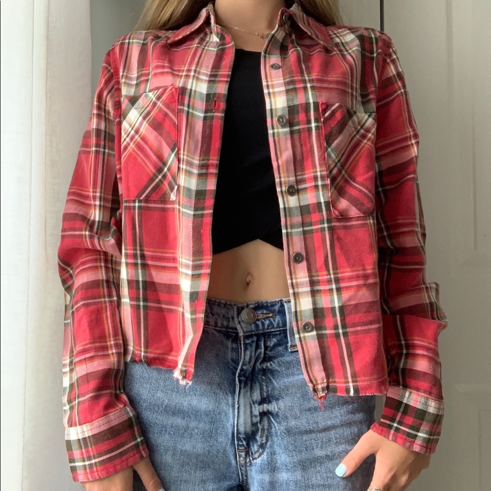 Flannel Crop Top